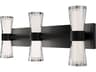 Hourglass 3-Light Black Vanity Light