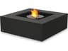 Base Square Outdoor Fire Pit Table with Ethanol Burner Black