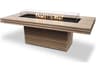 Gin 90 Dining Gas Fire Pit Table in Natural Teak