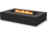 Wharf Rectangular Patio Fire Pit Table with Ethanol Black