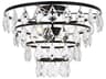 Ella 3-Light Black Crystal Flush Mount