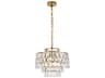 Mila 3-Light Brass Crystal Pendant