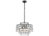Mila 5-Light Black Crystal Pendant