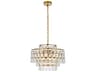 Mila 5-Light Brass Crystal Pendant