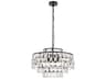 Mila 5-Light Black Crystal Pendant