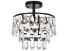 Mila 3-Light Black Crystal Semi Flush Mount