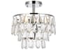 Mila 3-Light Chrome Crystal Semi Flush Mount