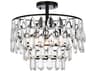 Mila 3-Light Black Crystal Semi Flush Mount