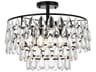 Mila 5-Light Black Crystal Semi Flush Mount