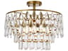 Mila 5-Light Brass Crystal Semi Flush Mount