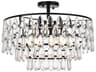 Mila 5-Light Black Crystal Semi Flush Mount