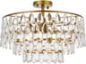 Mila 5-Light Brass Crystal Semi Flush Mount