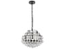 Savannah 3-Light Black Crystal Pendant