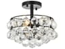 Savannah 3-Light Black Crystal Semi Flush Mount