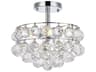 Savannah 3-Light Chrome Crystal Semi Flush Mount