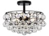 Savannah 3-Light Black Crystal Semi Flush Mount