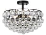 Savannah 3-Light Black Crystal Semi Flush Mount