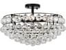 Savannah 5-Light Black Crystal Semi Flush Mount