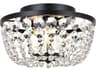 Cora 3-Light Black Crystal Semi Flush Mount