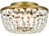 Cora 3-Light Brass Crystal Semi Flush Mount