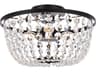 Cora 3-Light Black Crystal Semi Flush Mount