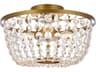 Cora 3-Light Brass Crystal Semi Flush Mount