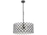 Lyla 5-Light Black Crystal Drum Pendant