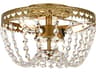 Kylie 3-Light Brass Crystal Flush Mount