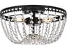 Kylie 3-Light Black Crystal Flush Mount