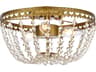 Kylie 3-Light Brass Crystal Flush Mount