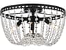 Kylie 3-Light Black Crystal Flush Mount