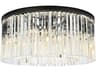 Sydney 8-Light Matte Black Clear Crystal Drum Flush Mount