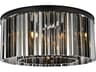 Sydney 8-Light Matte Black Silver Crystal Drum Flush Mount
