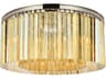 Sydney 8-Light Polished Nickel Gold Crystal Drum Flush Mount