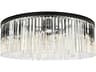 Sydney 10-Light Matte Black Clear Crystal Drum Flush Mount