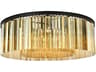 Sydney 10-Light Matte Black Gold Crystal Drum Flush Mount