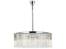 Sydney 10-Light Polished Nickel Clear Crystal Drum Pendant