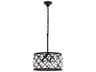 Madison 4-Light Matte Black Crystal Drum Pendant