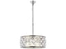 Madison 5-Light Polished Nickel Clear Crystal Drum Pendant