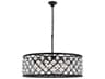 Madison 8-Light Matte Black Clear Crystal Drum Pendant