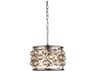 Madison 3-Light Polished Nickel Gold Crystal Drum Mini Pendant