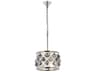 Madison 3-Light Polished Nickel Silver Crystal Drum Mini Pendant