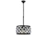 Madison 4-Light Matte Black Clear Crystal Drum Pendant