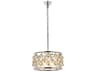 Madison 4-Light Polished Nickel Gold Crystal Drum Pendant