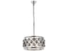 Madison 4-Light Polished Nickel Silver Crystal Drum Pendant