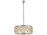 Madison 5-Light Polished Nickel Gold Crystal Drum Pendant