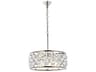 Madison 5-Light Polished Nickel Clear Crystal Drum Pendant