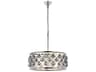 Madison 5-Light Polished Nickel Silver Crystal Drum Pendant