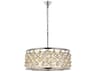 Madison 6-Light Polished Nickel Gold Crystal Drum Pendant