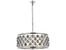 Madison 6-Light Polished Nickel Silver Crystal Drum Pendant